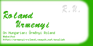 roland urmenyi business card